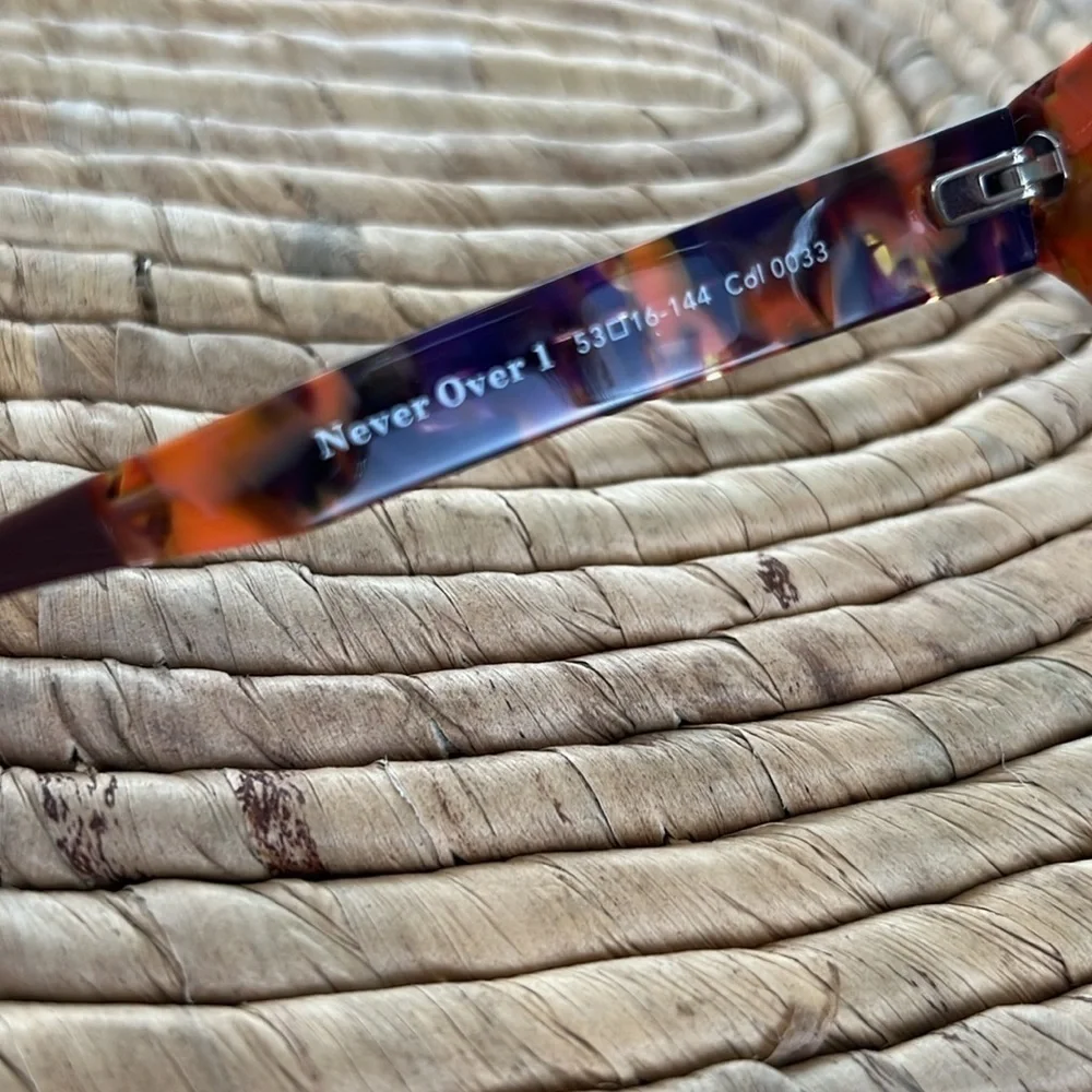 New WOOW Never Out Eyeglasses Modern Tortoise Orange Brown Non- Prescription